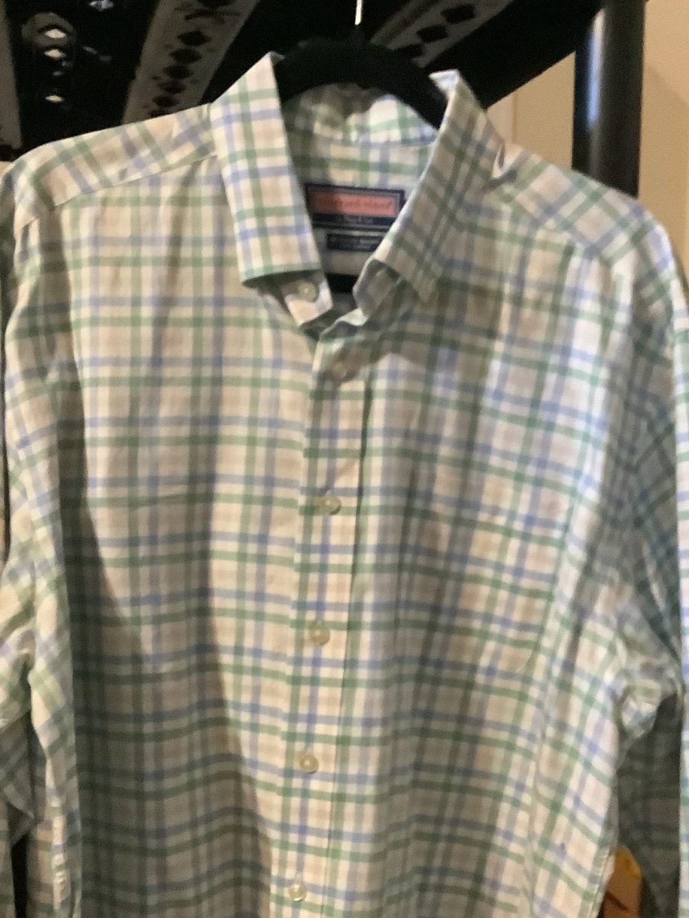 Vineyard Vines Blue & Green Plaid Button-Down Dress Shirt